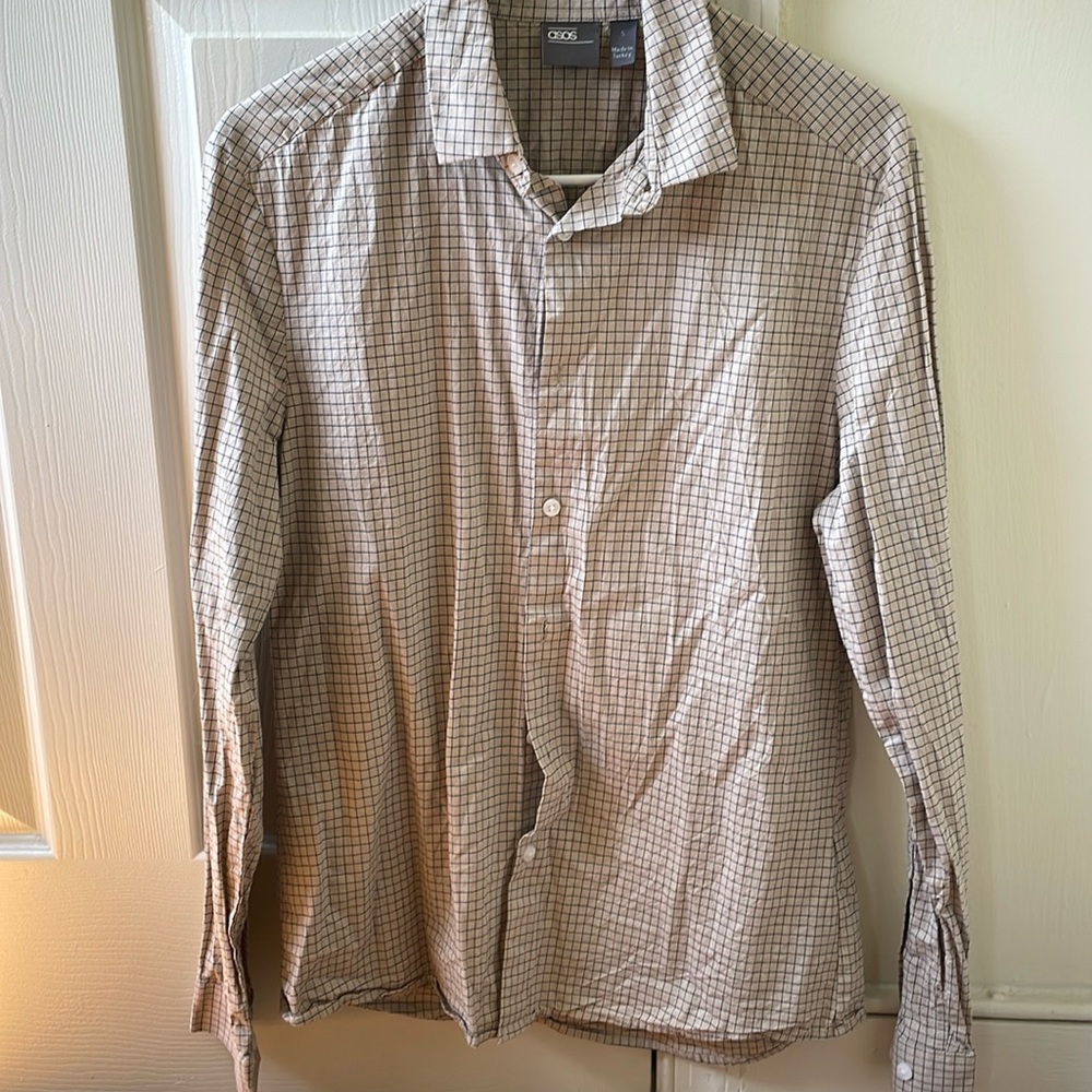 ASOS Tan Patterned Dress Shirt